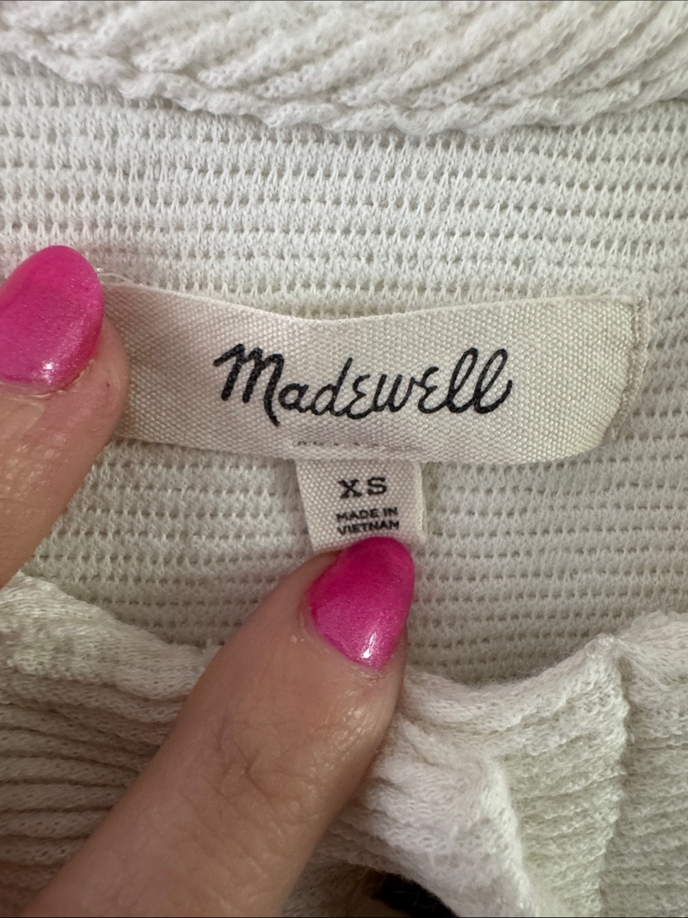 Madewell Cream Ribbed Button-Front Tank Top - Picture 2 of 7